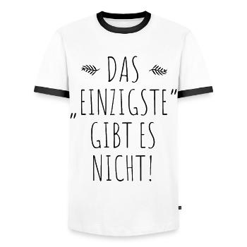 Das Einzigste Gibt Es Nicht Grammatik Germanistik - Männer Kontrast-T-Shirt - Weiß/Schwarz - Vorne - AI Model Female 172 light (172cm) & AI Model Male 178 dark (178cm)