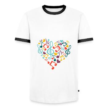 Drop Beats Not Bombs | Spruch Peace Geschenk Heart - Männer Kontrast-T-Shirt - Weiß/Schwarz - Vorne - AI Model Female 172 light (172cm) & AI Model Male 178 dark (178cm)