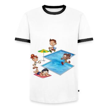 Schöne Ferien - Männer Kontrast-T-Shirt - Weiß/Schwarz - Vorne - AI Model Female 172 light (172cm) & AI Model Male 178 dark (178cm)
