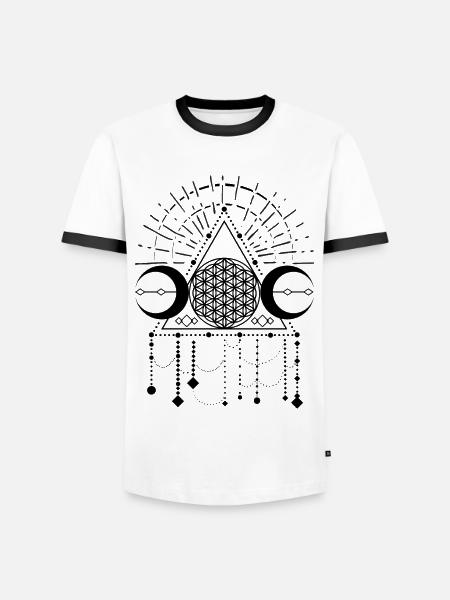 Bouddhisme fleur symbole symbole festival yoga - T-shirt contrasté Homme - blanc/noir