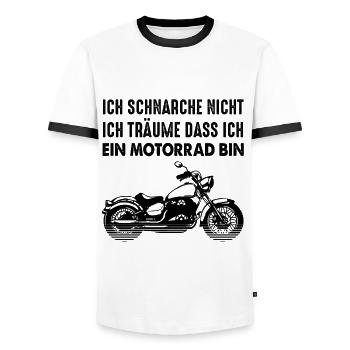 Ronflements de moto de rêve drôles - T-shirt contrasté Homme - blanc/noir - Devant - AI Model Female 172 light (172cm) & AI Model Male 178 dark (178cm)