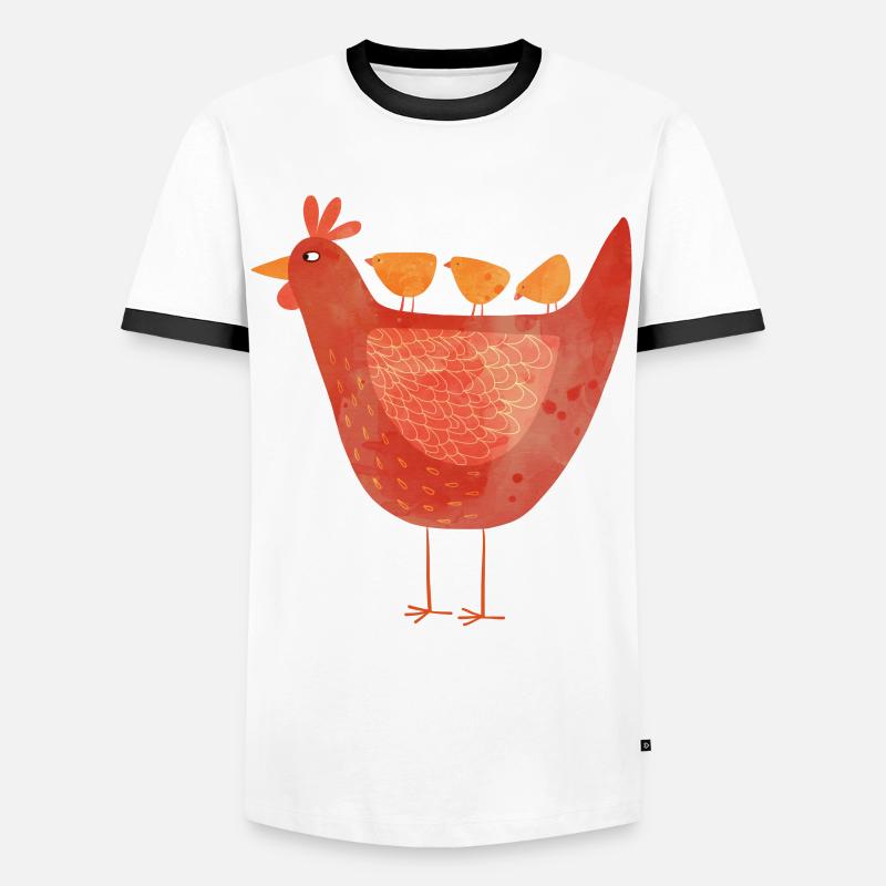 Hen and Chicks - Men's Ringer Shirt - white/black