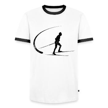 Long-terme - T-shirt contrasté Homme - blanc/noir - Devant - AI Model Female 172 light (172cm) & AI Model Male 178 dark (178cm)