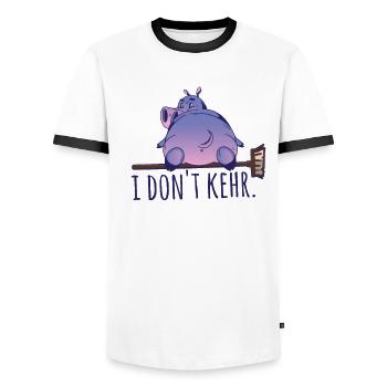 I don't sweep word joke for cleaning lady fat hippo - Men's Ringer Shirt - white/black - Front - AI Model Female 172 light (172cm) & AI Model Male 178 dark (178cm)