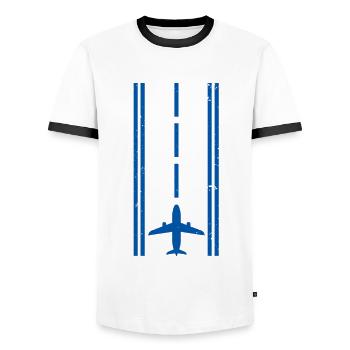 Cadeau pilote pilote - T-shirt contrasté Homme - blanc/noir - Devant - AI Model Female 172 light (172cm) & AI Model Male 178 dark (178cm)