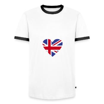 J'adore Londres - T-shirt contrasté Homme - blanc/noir - Devant - AI Model Female 172 light (172cm) & AI Model Male 178 dark (178cm)