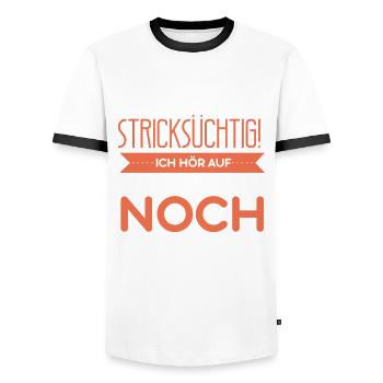 Stricken Stickerin Schneiderin Geschenkidee - Männer Kontrast-T-Shirt - Weiß/Schwarz - Vorne - AI Model Female 172 light (172cm) & AI Model Male 178 dark (178cm)