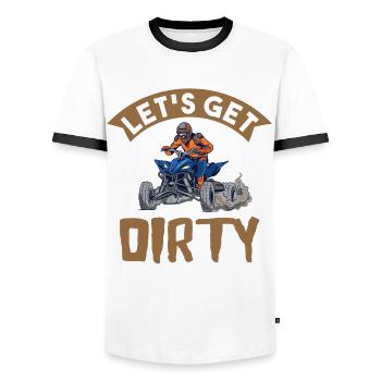 Quad ATV offroad quad rider gift idea - Men's Ringer Shirt - white/black - Front - AI Model Female 172 light (172cm) & AI Model Male 178 dark (178cm)