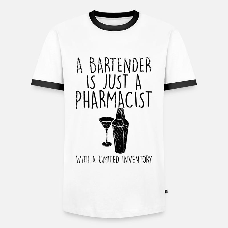 Barkeeper - Männer Kontrast-T-Shirt - Weiß/Schwarz