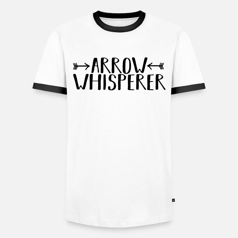 Bogensport Bogenschießen Langbogen Geschenk - Männer Kontrast-T-Shirt - Weiß/Schwarz