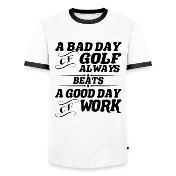 Lustiges Golf Sprüche Geschenk - Männer Kontrast-T-Shirt - Weiß/Schwarz - Vorne - AI Model Female 172 light (172cm) & AI Model Male 178 dark (178cm)