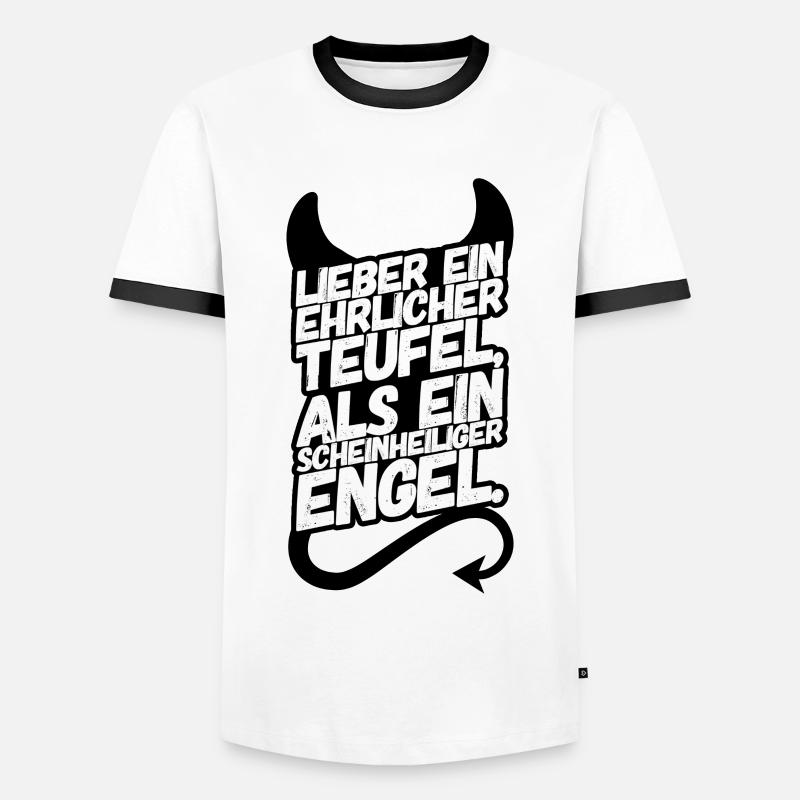 Teufel Spruch - Männer Kontrast-T-Shirt - Weiß/Schwarz