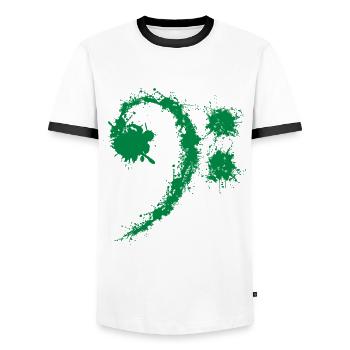 Bass Clef Green - Cadeau drôle d'amateurs de musique - T-shirt contrasté Homme - blanc/noir - Devant - AI Model Female 172 light (172cm) & AI Model Male 178 dark (178cm)