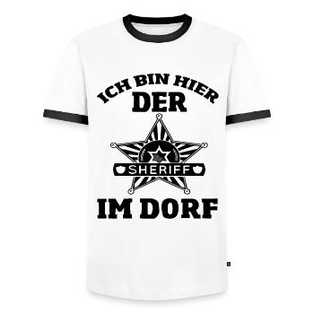 Polizist lustige Polizei Geschenk - Männer Kontrast-T-Shirt - Weiß/Schwarz - Vorne - AI Model Female 172 light (172cm) & AI Model Male 178 dark (178cm)