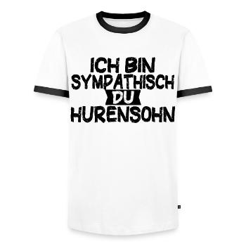 Lustige Sprüche Beleidigungen witzige Sprüche - Männer Kontrast-T-Shirt - Weiß/Schwarz - Vorne - AI Model Female 172 light (172cm) & AI Model Male 178 dark (178cm)