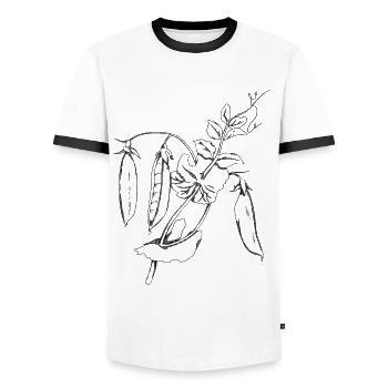 Idée cadeau nature jardin de plantes rétro aux pois - T-shirt contrasté Homme - blanc/noir - Devant - AI Model Female 172 light (172cm) & AI Model Male 178 dark (178cm)