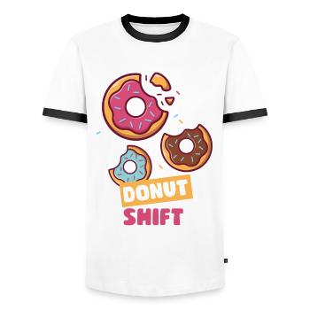 Donut Design für einen Donut Fan - Männer Kontrast-T-Shirt - Weiß/Schwarz - Vorne - AI Model Female 172 light (172cm) & AI Model Male 178 dark (178cm)