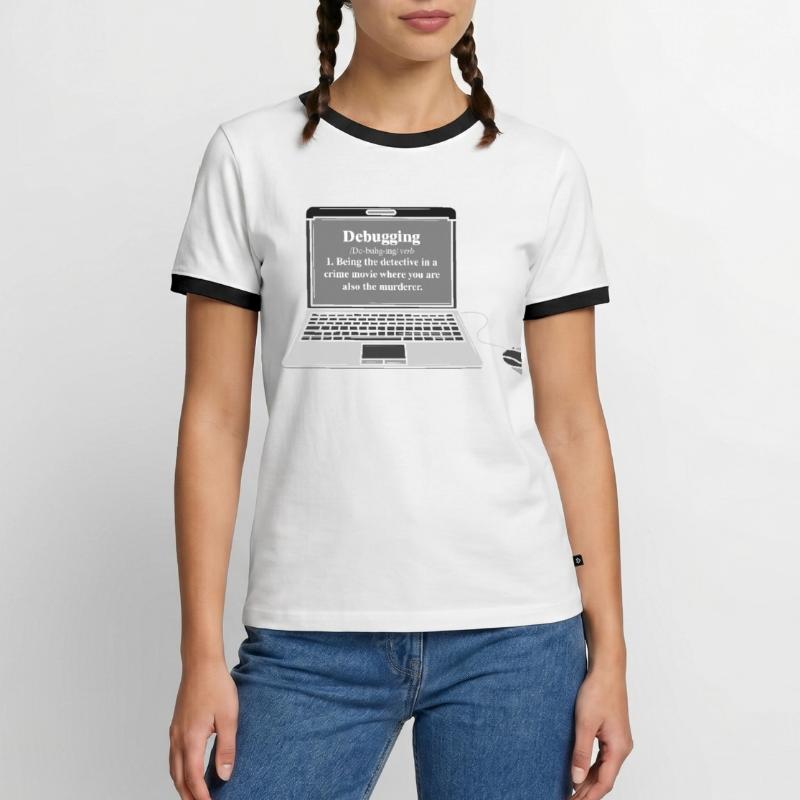 Lustiges Computer Debugging Programmierer Design Männer Kontrast-T-Shirt