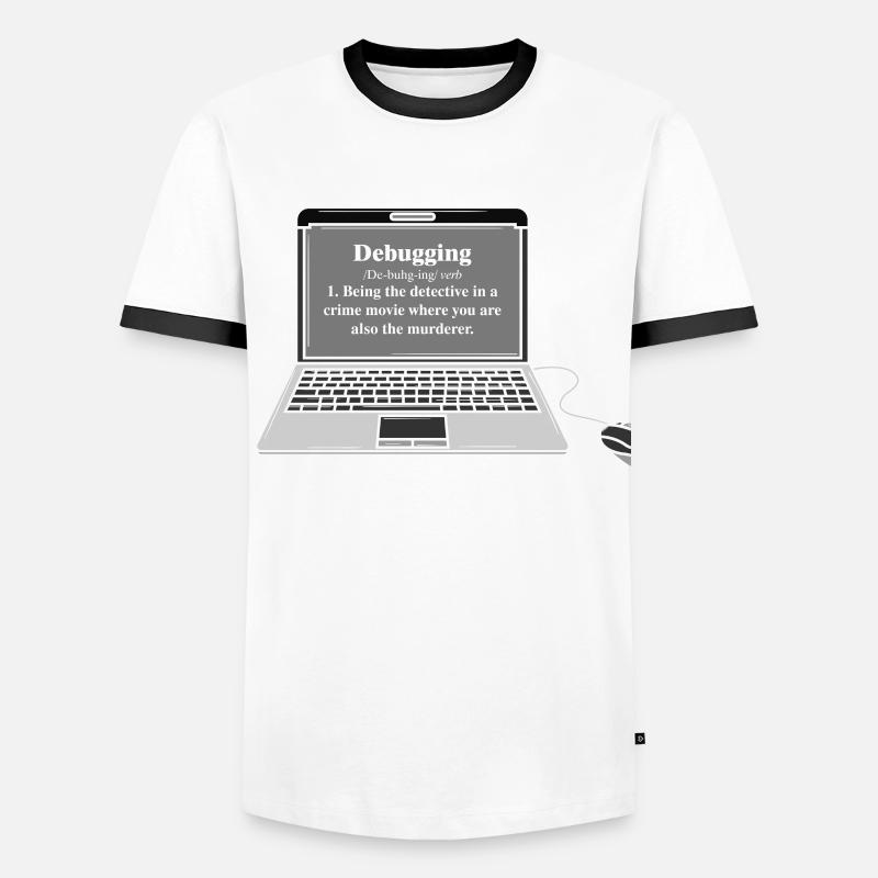 Funny Computer Debugging Programmer Design - Men's Ringer Shirt - white/black