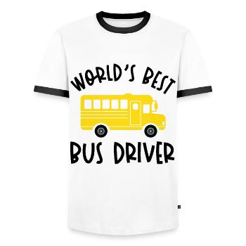 lustiges Busfahrer Schulbusfahrer Spruch Geschenk - Männer Kontrast-T-Shirt - Weiß/Schwarz - Vorne - AI Model Female 172 light (172cm) & AI Model Male 178 dark (178cm)