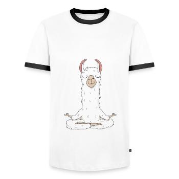 Lamaste - lustige Lama Alpaka-Liebhaber Geschenk - Männer Kontrast-T-Shirt - Weiß/Schwarz - Vorne - AI Model Female 172 light (172cm) & AI Model Male 178 dark (178cm)