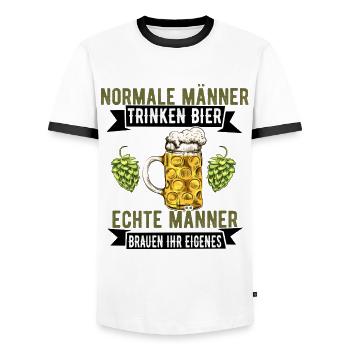 Bierbrauer Bierbrauen Bier Geschenk - Männer Kontrast-T-Shirt - Weiß/Schwarz - Vorne - AI Model Female 172 light (172cm) & AI Model Male 178 dark (178cm)