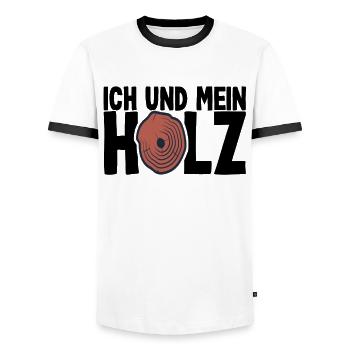 Handwerker Holzfäller Forstwirt Forstarbeiter - Männer Kontrast-T-Shirt - Weiß/Schwarz - Vorne - AI Model Female 172 light (172cm) & AI Model Male 178 dark (178cm)