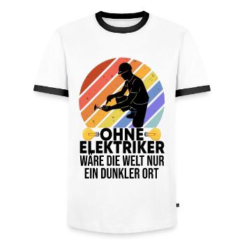 Elektriker Elektroniker Elektromeister Handwerker - Männer Kontrast-T-Shirt - Weiß/Schwarz - Vorne - AI Model Female 172 light (172cm) & AI Model Male 178 dark (178cm)