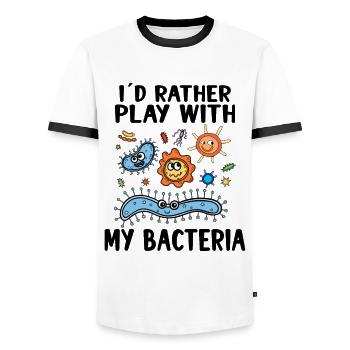 Microbiologiste Microbiology Lab Staph Gift Idea - T-shirt contrasté Homme - blanc/noir - Devant - AI Model Female 172 light (172cm) & AI Model Male 178 dark (178cm)