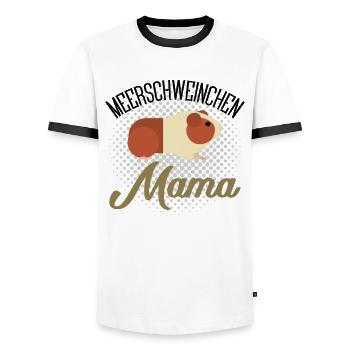 Meerschweinchen Mama - Meerschweinchen - Guinea Pi - Männer Kontrast-T-Shirt - Weiß/Schwarz - Vorne - AI Model Female 172 light (172cm) & AI Model Male 178 dark (178cm)