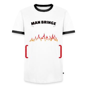 Martin Grill König - Männer Kontrast-T-Shirt - Weiß/Schwarz - Vorne - AI Model Female 172 light (172cm) & AI Model Male 178 dark (178cm)