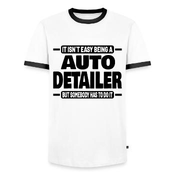 Mobile Auto Detailing Auto Detailing Car Detailer - Men's Ringer Shirt - white/black - Front - AI Model Female 172 light (172cm) & AI Model Male 178 dark (178cm)