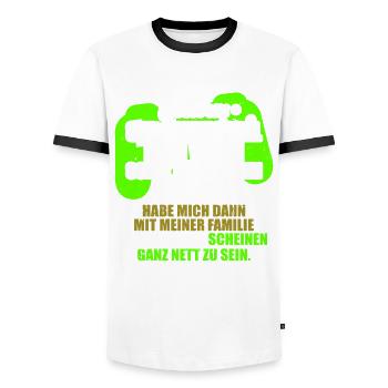 Gestern Stromausfall Gamer Zocken Videospiele - Männer Kontrast-T-Shirt - Weiß/Schwarz - Vorne - AI Model Female 172 light (172cm) & AI Model Male 178 dark (178cm)