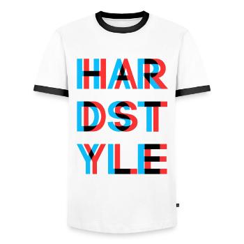 Hardstyle - Rawstyle - Hardstyler Gift merch - T-shirt contrasté Homme - blanc/noir - Devant - AI Model Female 172 light (172cm) & AI Model Male 178 dark (178cm)
