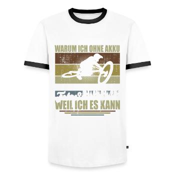 Ohne Akku Mtb Downhill Mountainbike Radfahrer - Männer Kontrast-T-Shirt - Weiß/Schwarz - Vorne - AI Model Female 172 light (172cm) & AI Model Male 178 dark (178cm)
