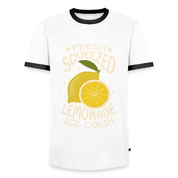 Limonade pour un amateur de citron - T-shirt contrasté Homme - blanc/noir - Devant - AI Model Female 172 light (172cm) & AI Model Male 178 dark (178cm)