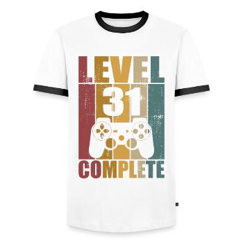 31st Birthday Level 31 Complete Gamer 31 years - Men's Ringer Shirt - white/black - Front - AI Model Female 172 light (172cm) & AI Model Male 178 dark (178cm)