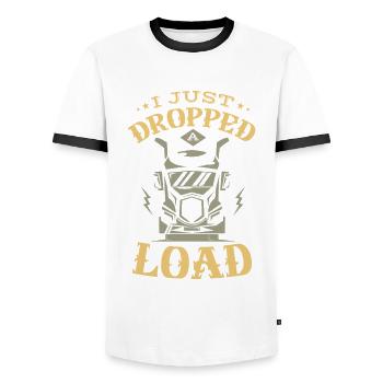 LKW-Trucker für einen LKW-Treiber - Männer Kontrast-T-Shirt - Weiß/Schwarz - Vorne - AI Model Female 172 light (172cm) & AI Model Male 178 dark (178cm)