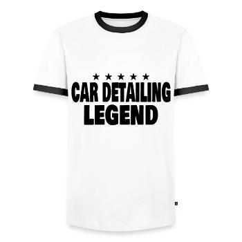 Mobile Car Detailing Auto Detailing Car Detailer - Men's Ringer Shirt - white/black - Front - AI Model Female 172 light (172cm) & AI Model Male 178 dark (178cm)