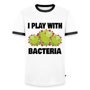 Microbiologiste Microbiologie Laboratoire Staphylocoque Idée Cadeau - T-shirt contrasté Homme - blanc/noir - Devant - AI Model Female 172 light (172cm) & AI Model Male 178 dark (178cm)