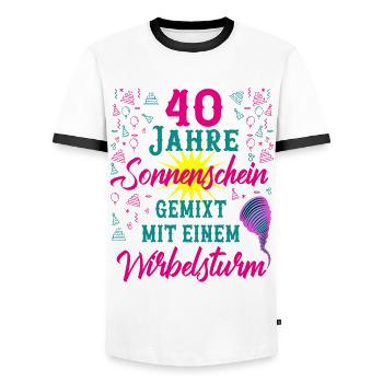 40 Geburtstag Frauen Geschenk 40 Jahre Geburtstag - Männer Kontrast-T-Shirt - Weiß/Schwarz - Vorne - AI Model Female 172 light (172cm) & AI Model Male 178 dark (178cm)