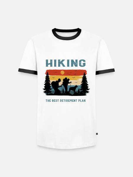 Wandern Rente Ruhestand - Männer Kontrast-T-Shirt - Weiß/Schwarz
