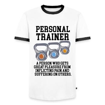 Personal Trainer Definition - Men's Ringer Shirt - white/black - Front - AI Model Female 172 light (172cm) & AI Model Male 178 dark (178cm)