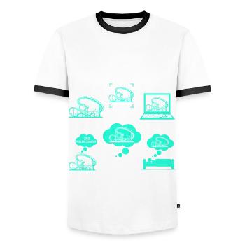 Rollercoaster Amusement Park Rollercoaster Ride - Men's Ringer Shirt - white/black - Front - AI Model Female 172 light (172cm) & AI Model Male 178 dark (178cm)