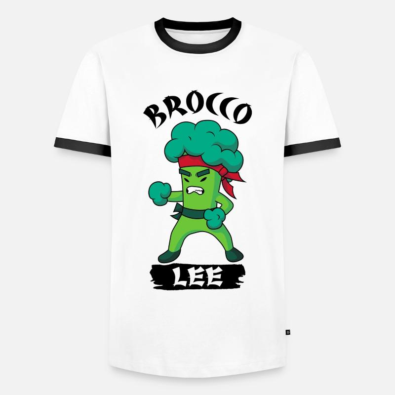 Brocco Lee Broccoli Meme - Men's Ringer Shirt - white/black