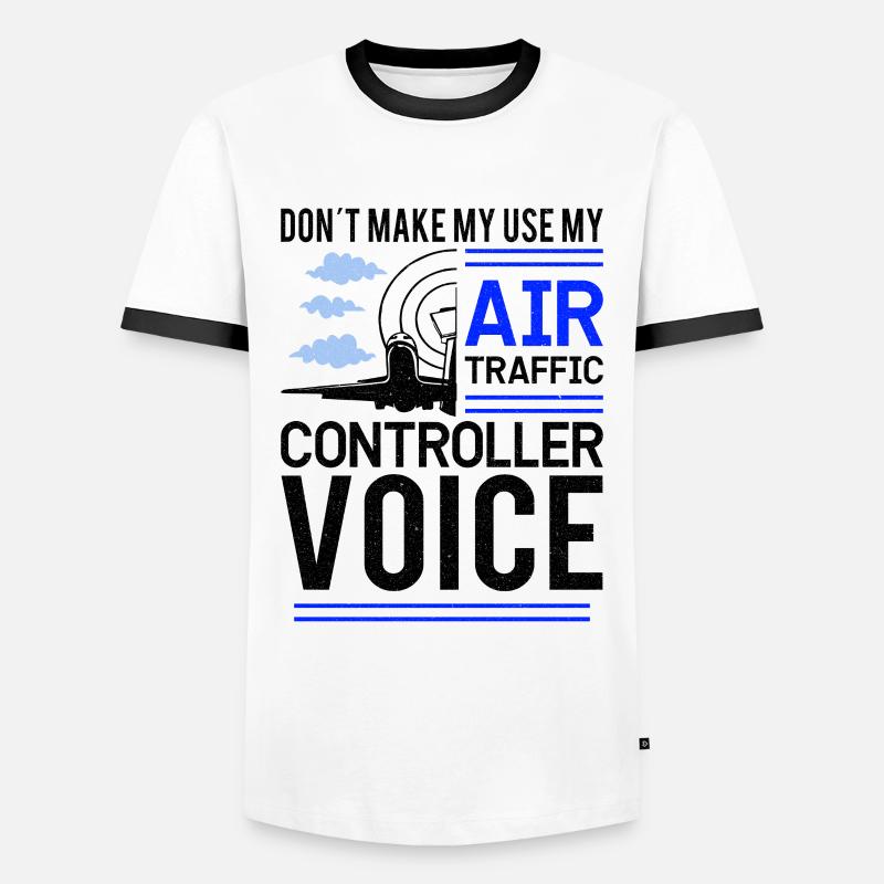 Air Traffic Controller Flight Service - Men's Ringer Shirt - white/black