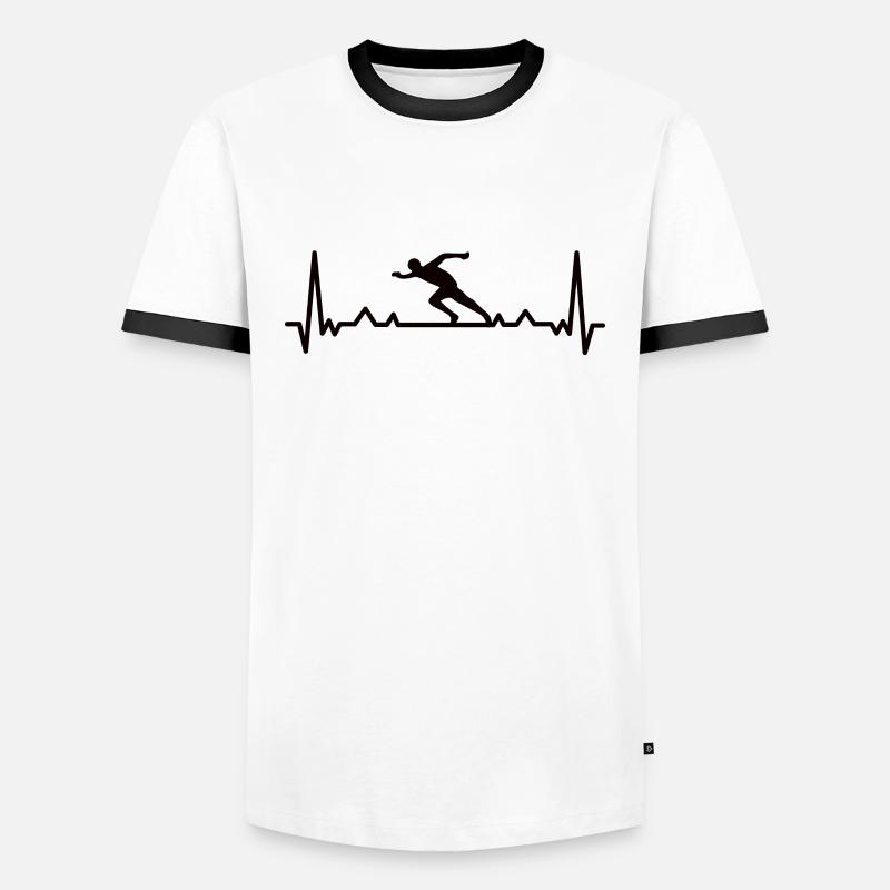 Leichtathletik Leichtathletik Läufer Lauf Geschenk - Männer Kontrast-T-Shirt - Weiß/Schwarz