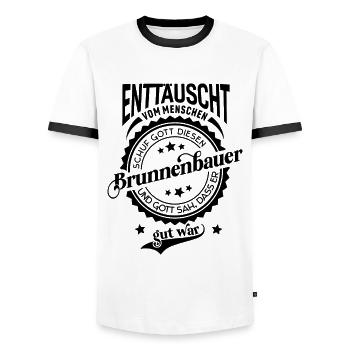 Lustiger Spruch für Beruf Brunnenbauer - Männer Kontrast-T-Shirt - Weiß/Schwarz - Vorne - AI Model Female 172 light (172cm) & AI Model Male 178 dark (178cm)