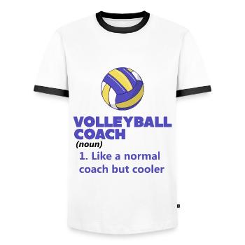 Volleyball Coach Definition - Männer Kontrast-T-Shirt - Weiß/Schwarz - Vorne - AI Model Female 172 light (172cm) & AI Model Male 178 dark (178cm)