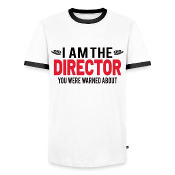 writer producer actor director filmmaker - Männer Kontrast-T-Shirt - Weiß/Schwarz - Vorne - AI Model Female 172 light (172cm) & AI Model Male 178 dark (178cm)